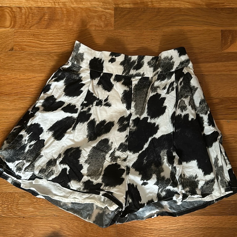 Weworewhat cow print shorts